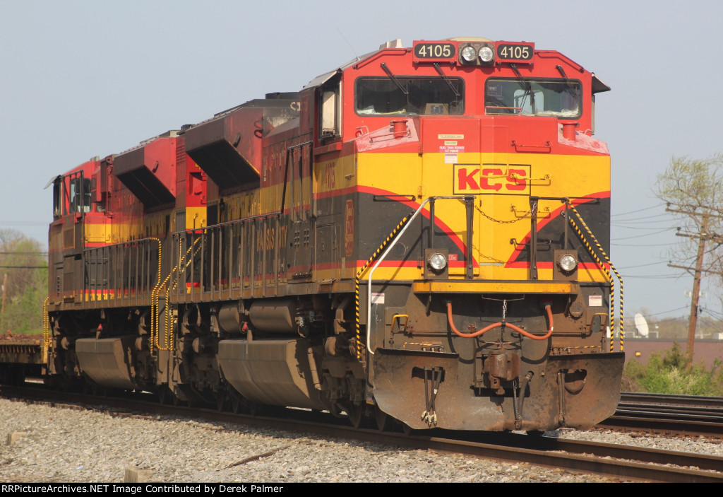 Kansas City Southern Duo on Empty Military Train